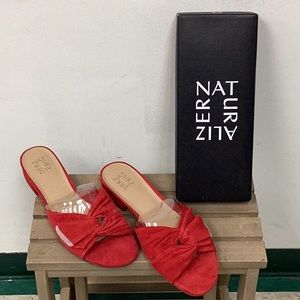 Womens naturalizer Mila Block-Heel Slide Sandals, Hot Sauce Size 12M